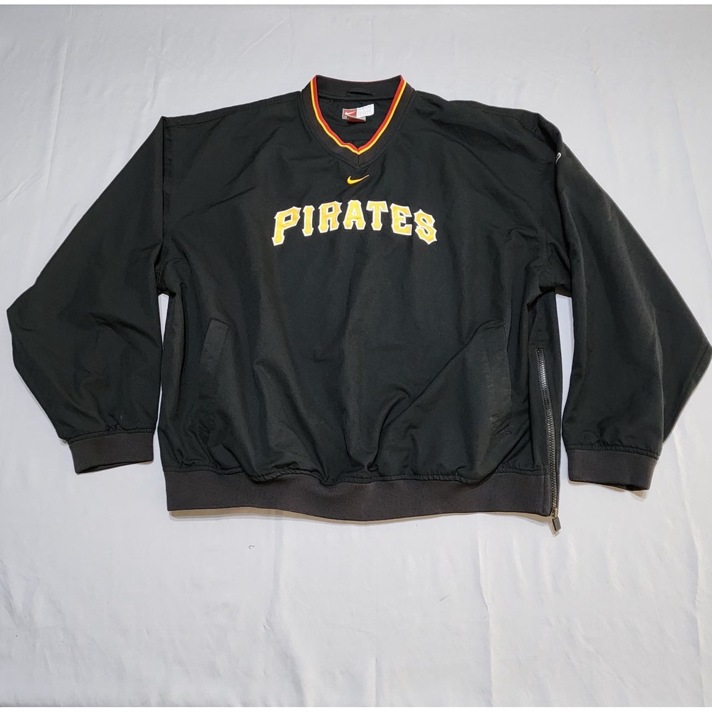 Vintage Nike Team MLB Pittsburgh Pirates Windbreaker Pullover Black Mens XXL